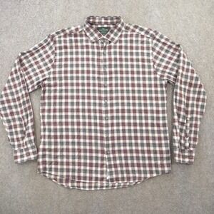 Rodd & Gunn Shirt Mens 2XL XXL Gray Red Button Checks Italy Long Sleeve Sports